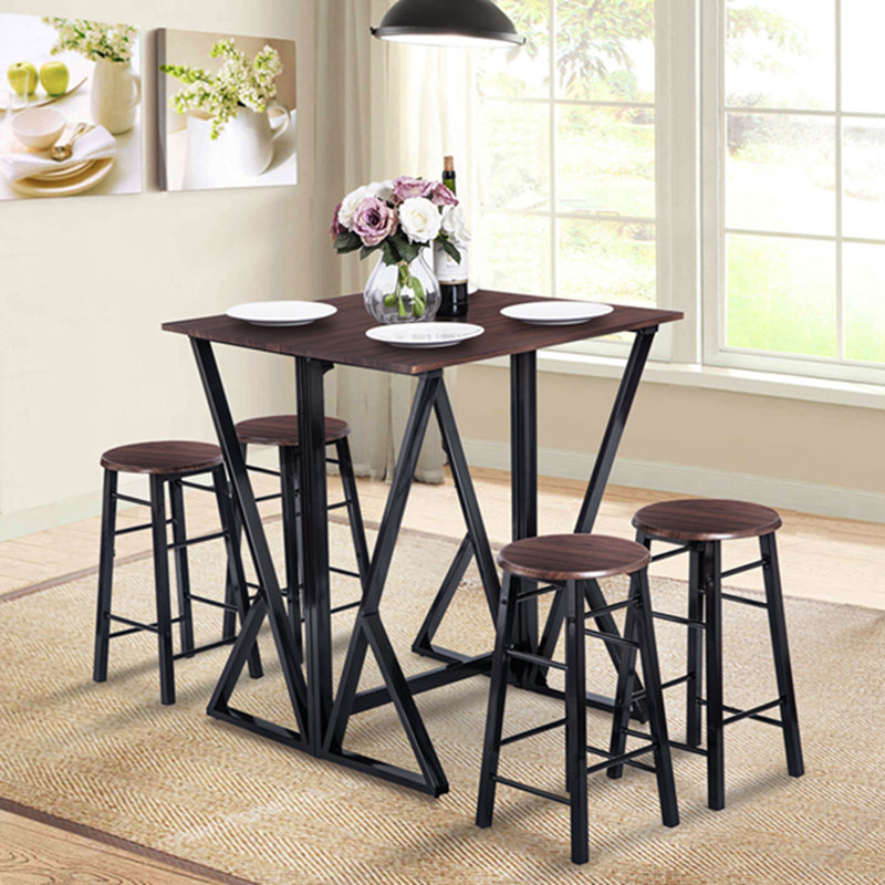 Tangya 5 Pieces Dining Room Bar Table Set With 4 Bar Stools Wayfair.ca